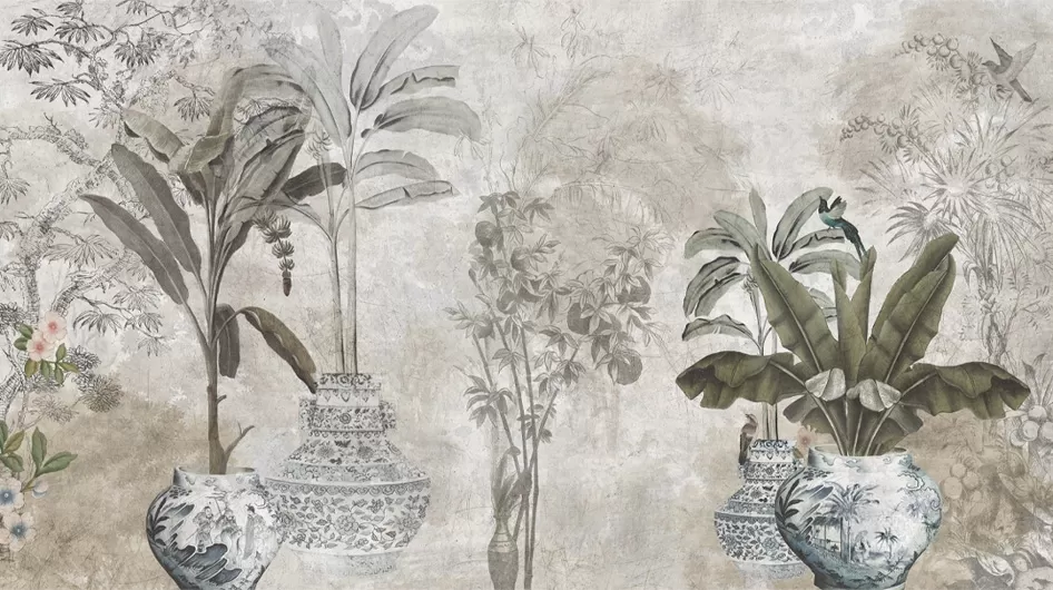 Les jardins de ZaoGrisaille décor vieilli et patiné - Ananbô