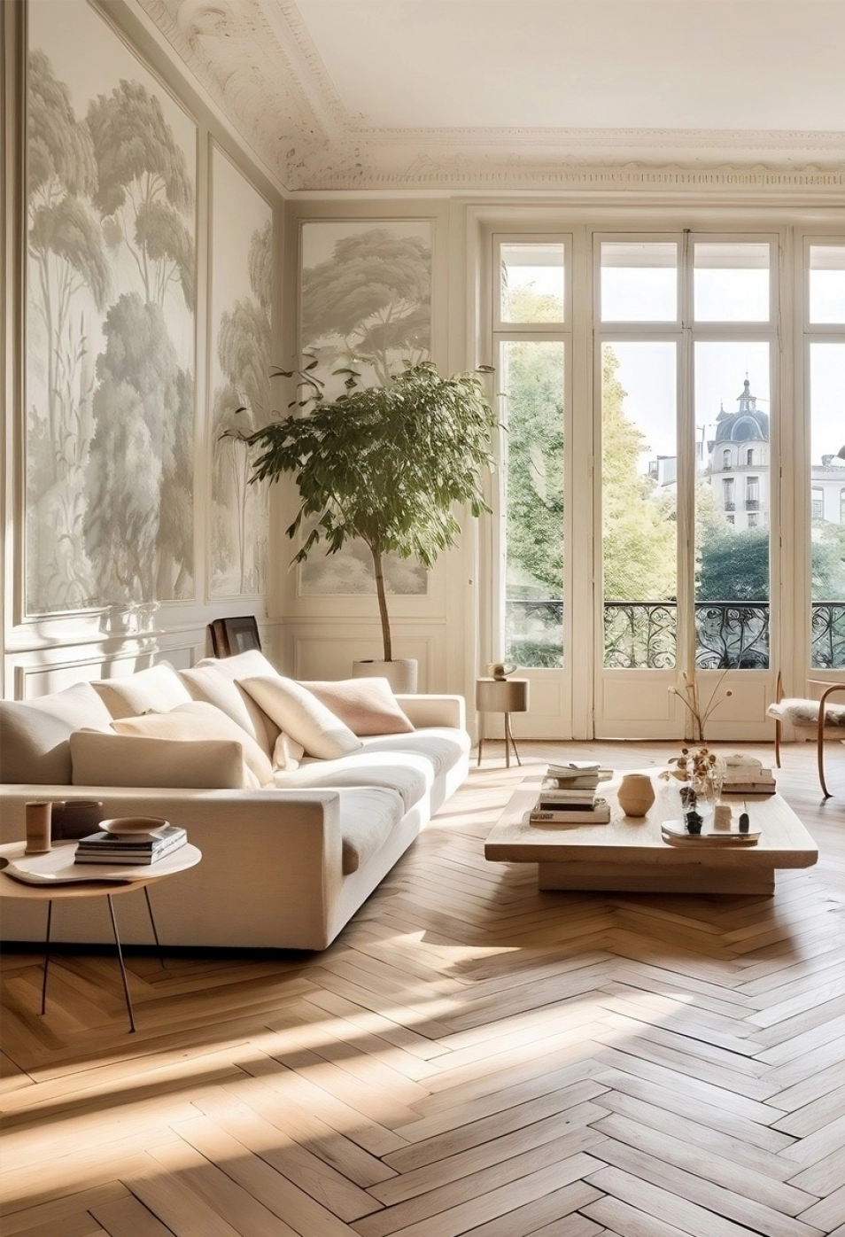 papier-peint-panoramique-luxe-crème