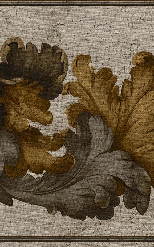 Acanthe golden ochre frieze