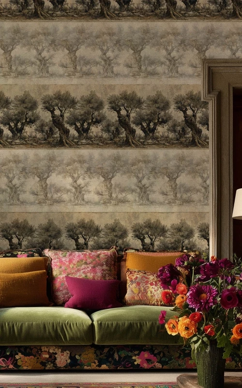 Papier peint à composer Oliveto antico