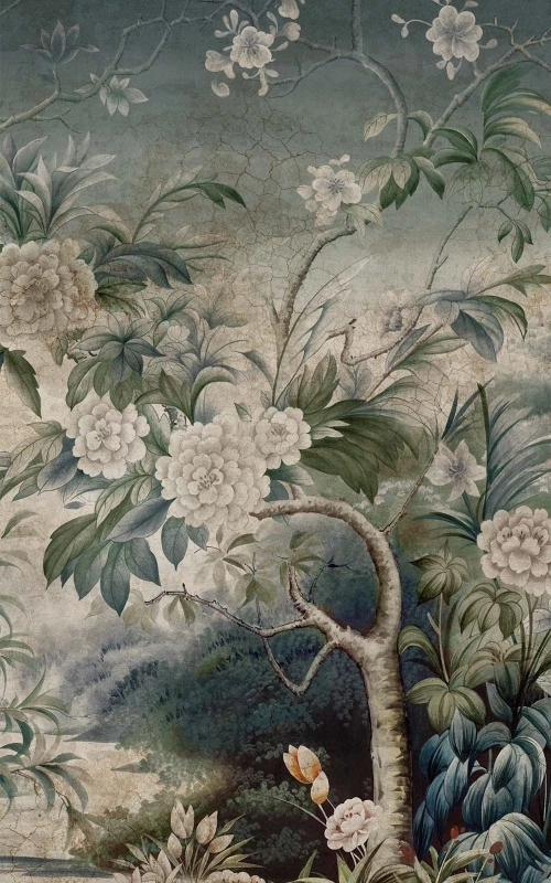 Les jardins de Nhi bleu de chine patine XVIIIème 