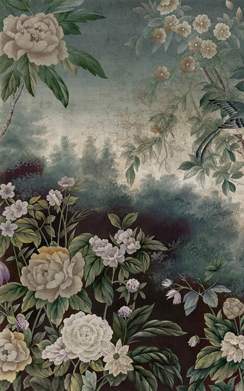 Les jardins de Nhi bleu de chine patine XVIIIème 