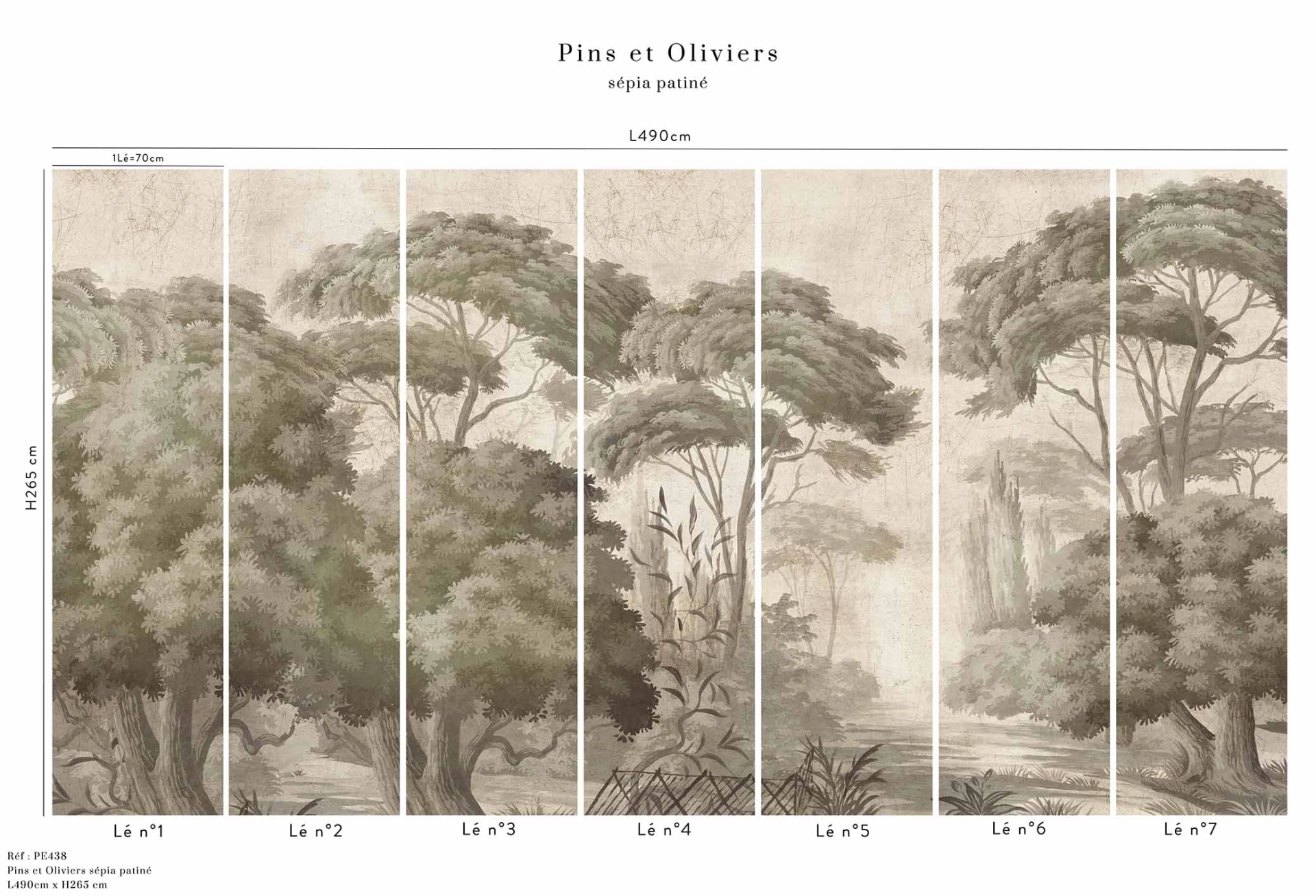PE438_Pins-et-olivier-sépia-patiné-490x265-7x70cm-Calepinage copie