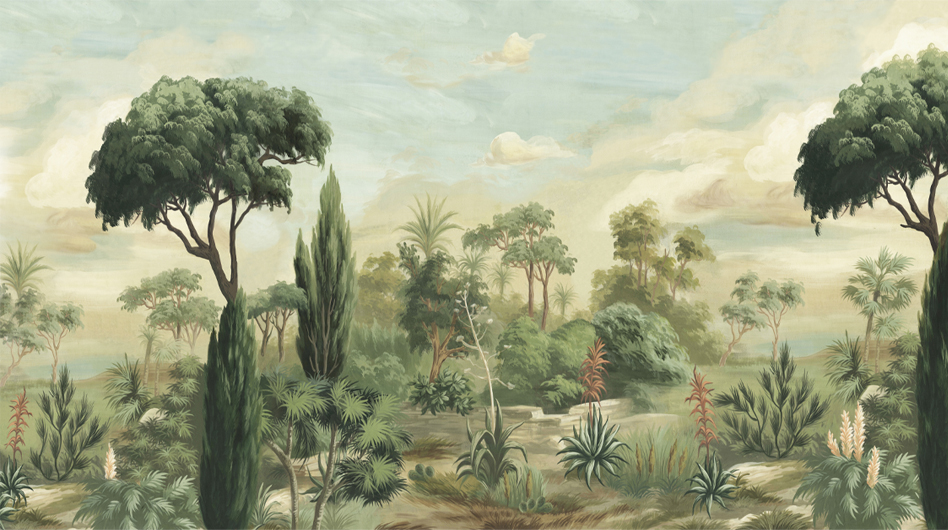Papier peint panoramique Les jardins de Santa-Cruz Couleur - Ananbô