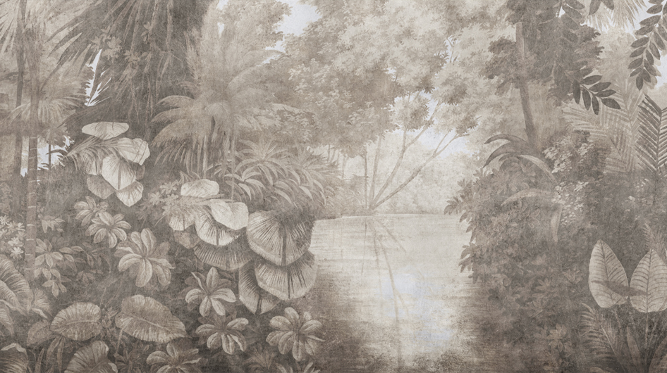 Papier peint panoramique Manawâ Sépia décor vieilli et patiné - Ananbô