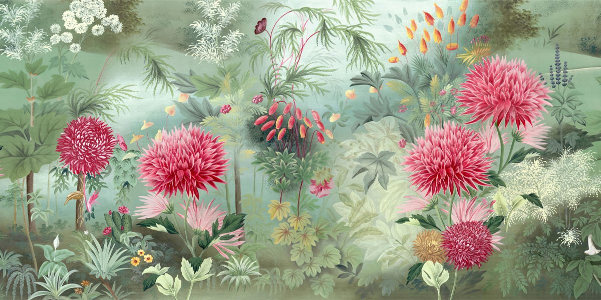 panoramic wallpaper Blooming Couleur - Ananbô Fullsize