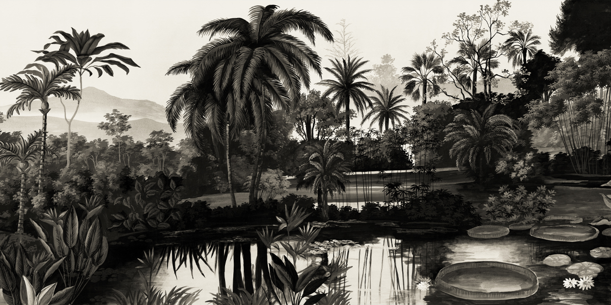 Papier peint panoramique Jardin Balinais Terre brune - Ananbô Fullsize