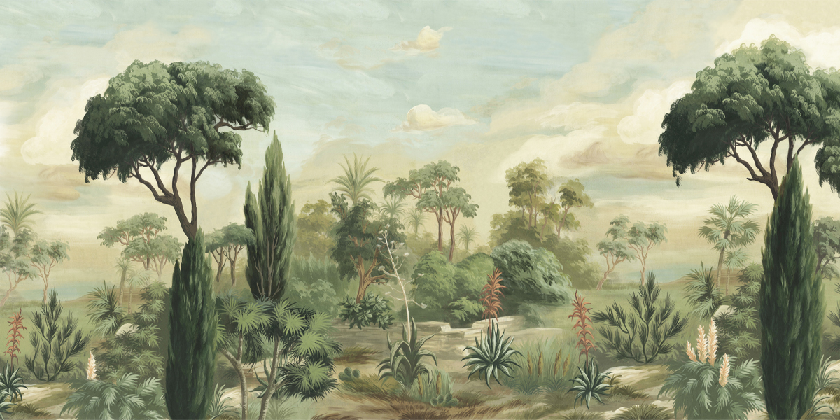 Papier peint panoramique Les jardins de Santa-Cruz Couleur - Ananbô Fullsize