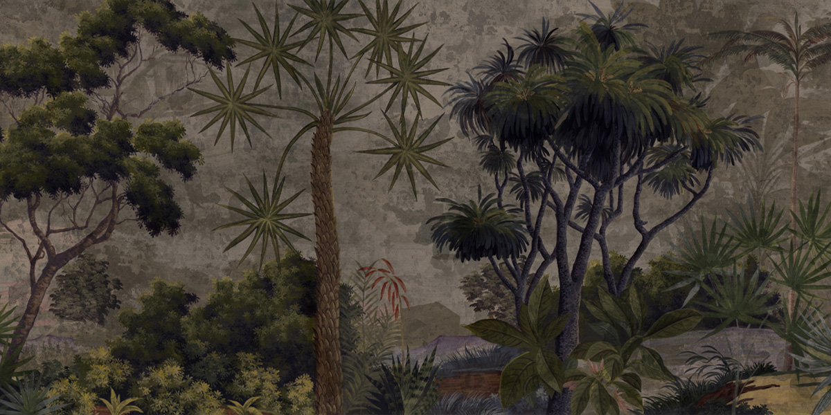 Papier peint panoramique Voyage botanique Couleur patine 18ème - Ananbô Fullsize