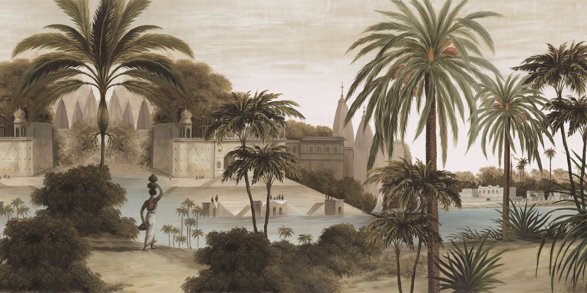 Papier peint panoramique Varanasi Sépia - Ananbô Fullsize