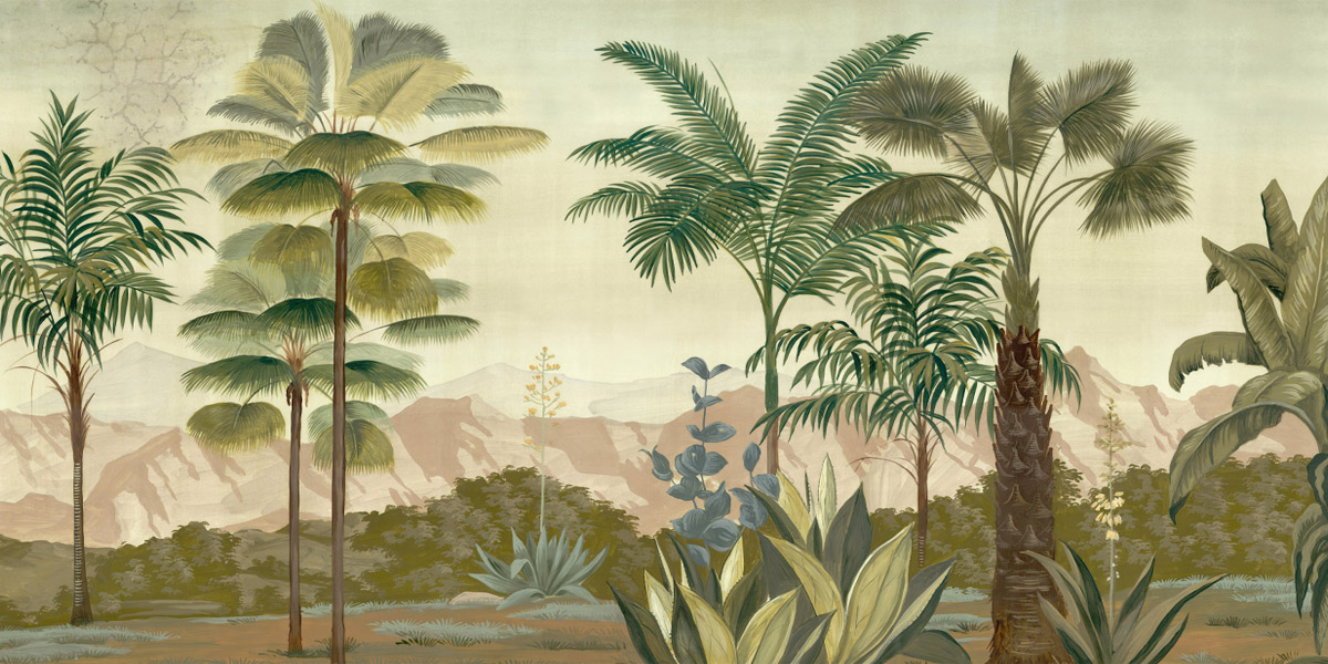 panoramic wallpaper Les palmiers de Kalaho Couleur - Ananbô Fullsize
