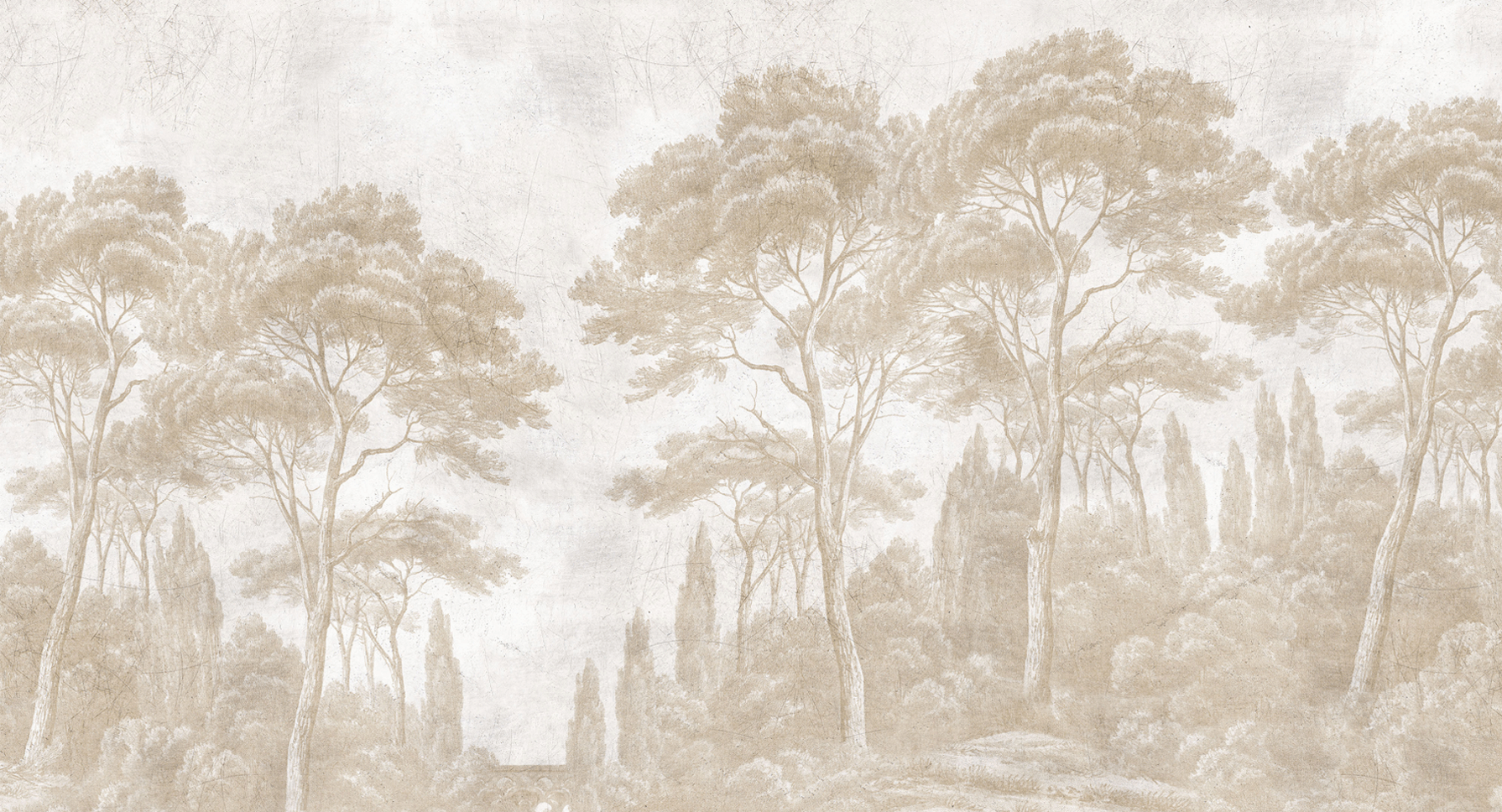 Image slider de la collection de papier peint "Pins et cyprès sépia clair" Ananbô