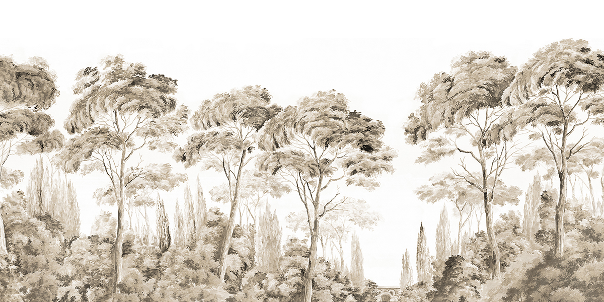 Papier peint panoramique Les Alpilles Sépia - Ananbô Fullsize