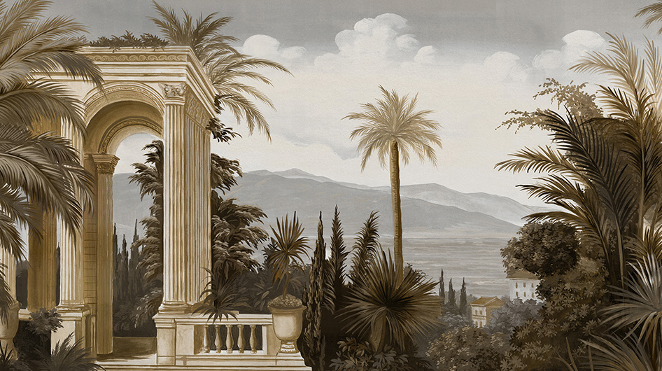 Papier peint panoramique Riviera Sépia - Ananbô